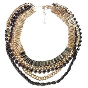 Steve Madden two tone multi chain necklace